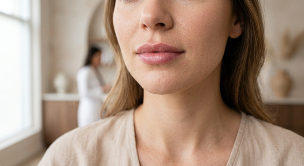 Natural-looking lip filler results in Maidstone with soft, defined lips