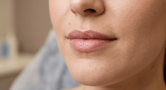 Natural lips being assessed for lip filler dissolving in Maidstone