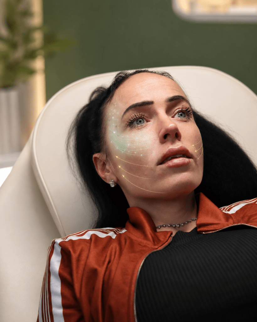 Educational image comparing skin boosters and dermal fillers for skin quality, volume and facial support