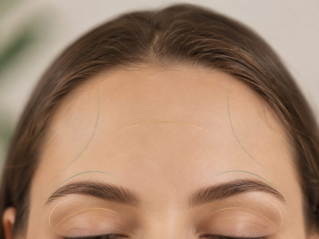 Woman's forehead showing natural smooth result from anti-wrinkle injections at Awlin Beauty Maidstone