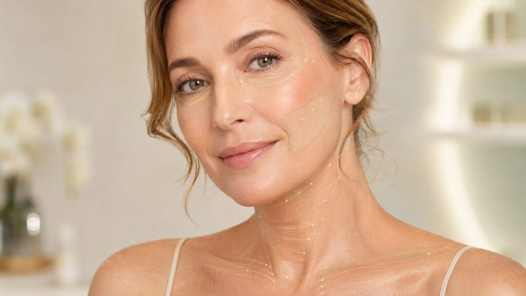 Close-up of healthy luminous skin showing Jalupro skin booster results at Awlin Beauty